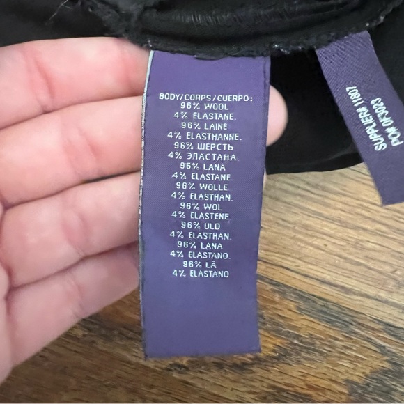 Ralph Lauren Collection Purple Label Italy Black Wool blend dress Pants Size 10 - Picture 6 of 6